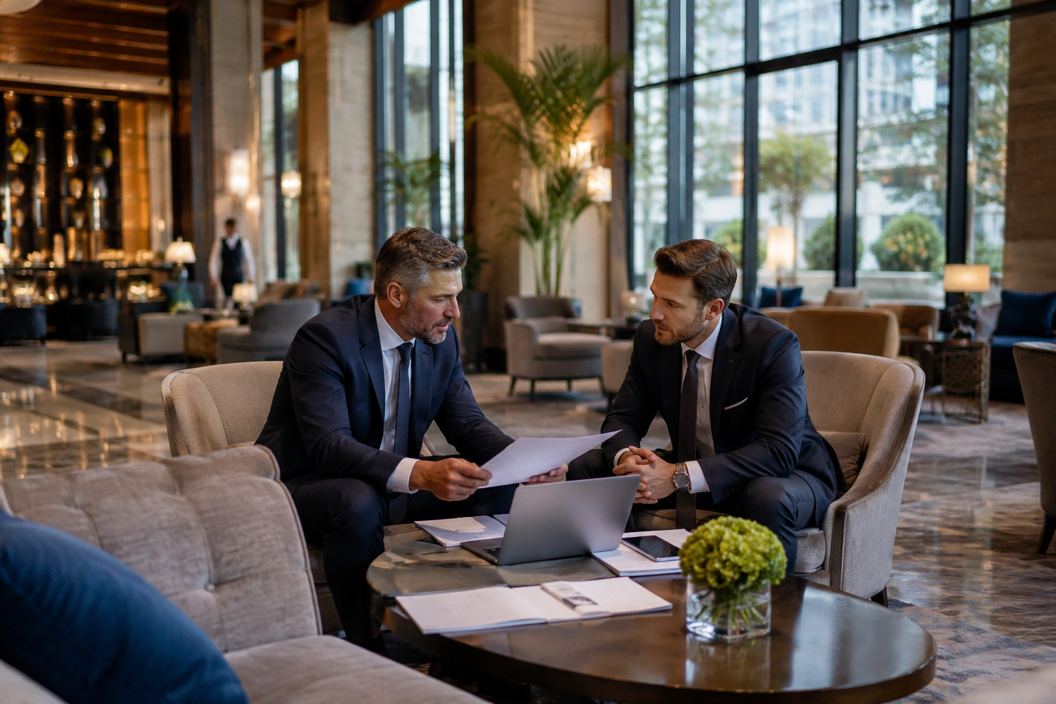 Commercial hotel agreement and boardroom negotiation